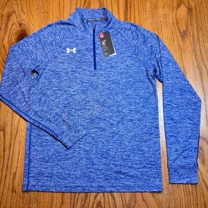 Under Armour Heatgear Mens Small 1/4 Zip Shirt Pullover Loose Fit Blue NWT
